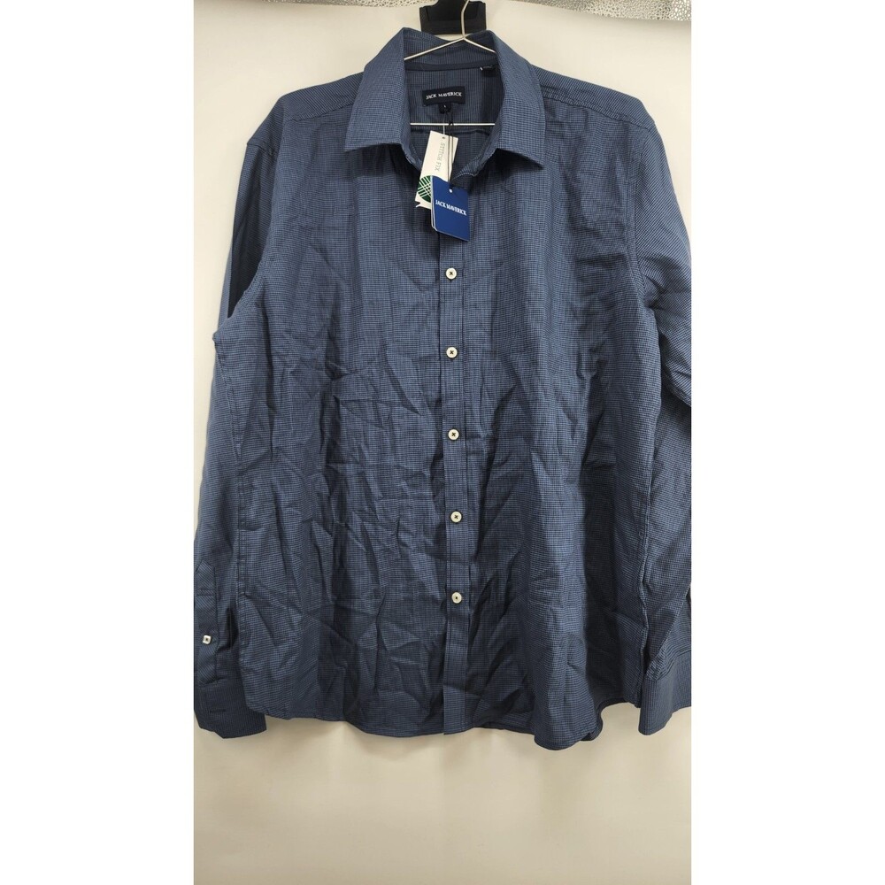 Jack‎ Maverick Men's Navy Blue Large Manhattan Pollin Long Sleeve Shirt NWT